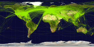 Routes aériennes en 2009.