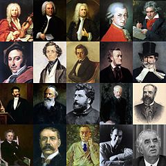 Montage de quelques grands compositeurs de musique classique.
