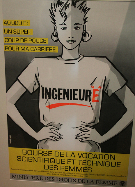 Poster women engineer in 1985. Exposure "Au bazar du genre" in Marseille, Mucem, MP 2013.