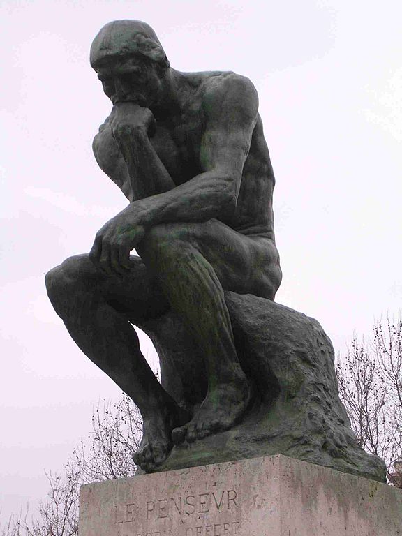 The Thinker from Auguste Rodin. At the Biron hotel, in the garden of the Rodin museum, Paris VIIe, France.