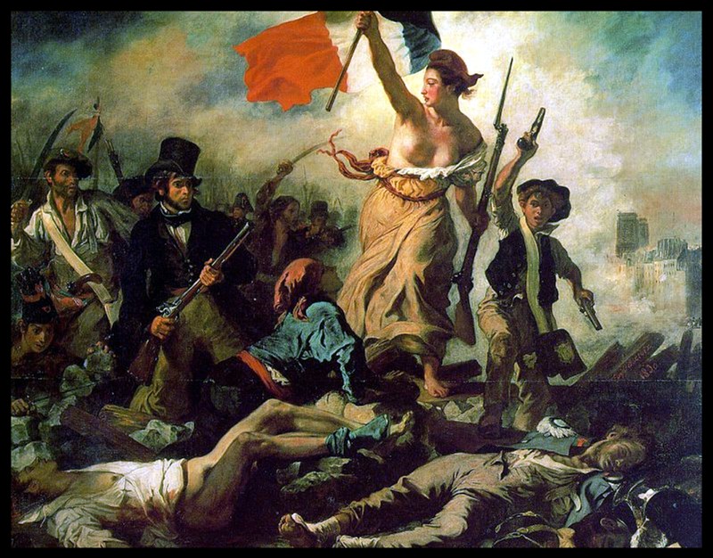 Photo du tableau La liberté guidant le peuple d'Eugène Delacroix.