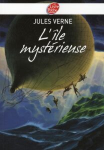 Front cover of The Mysterious Island by Jules Verne.