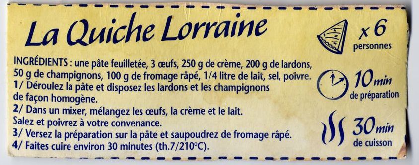 Recette 2 quiche lorraine maison.